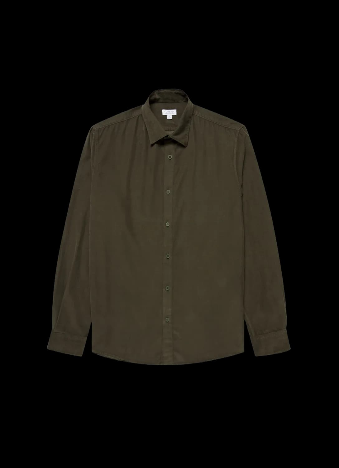 Men's Fine Cord Shirt in Dark Green