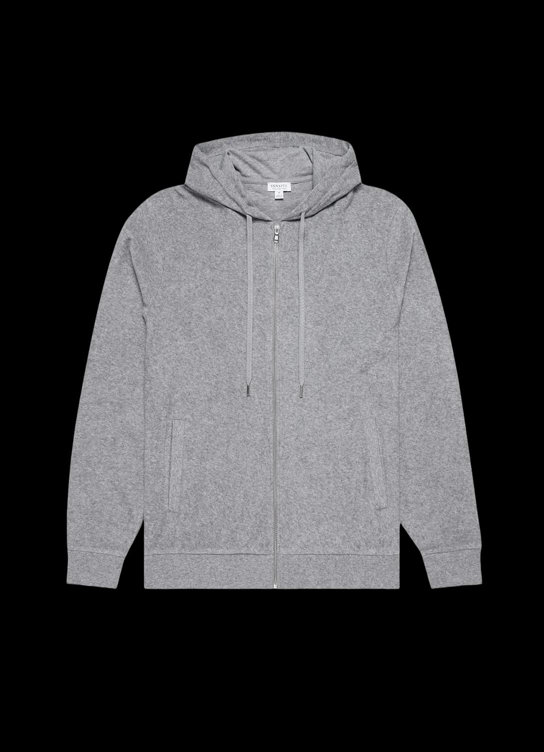 Men's Towelling Hoodie in Grey Melange