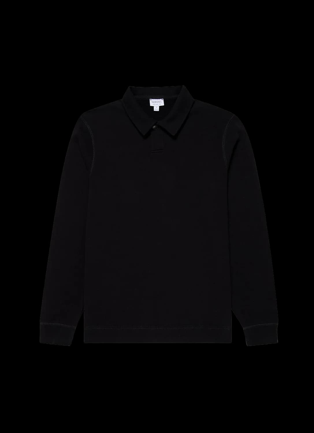 Men's Loopback Polo Sweatshirt in Black