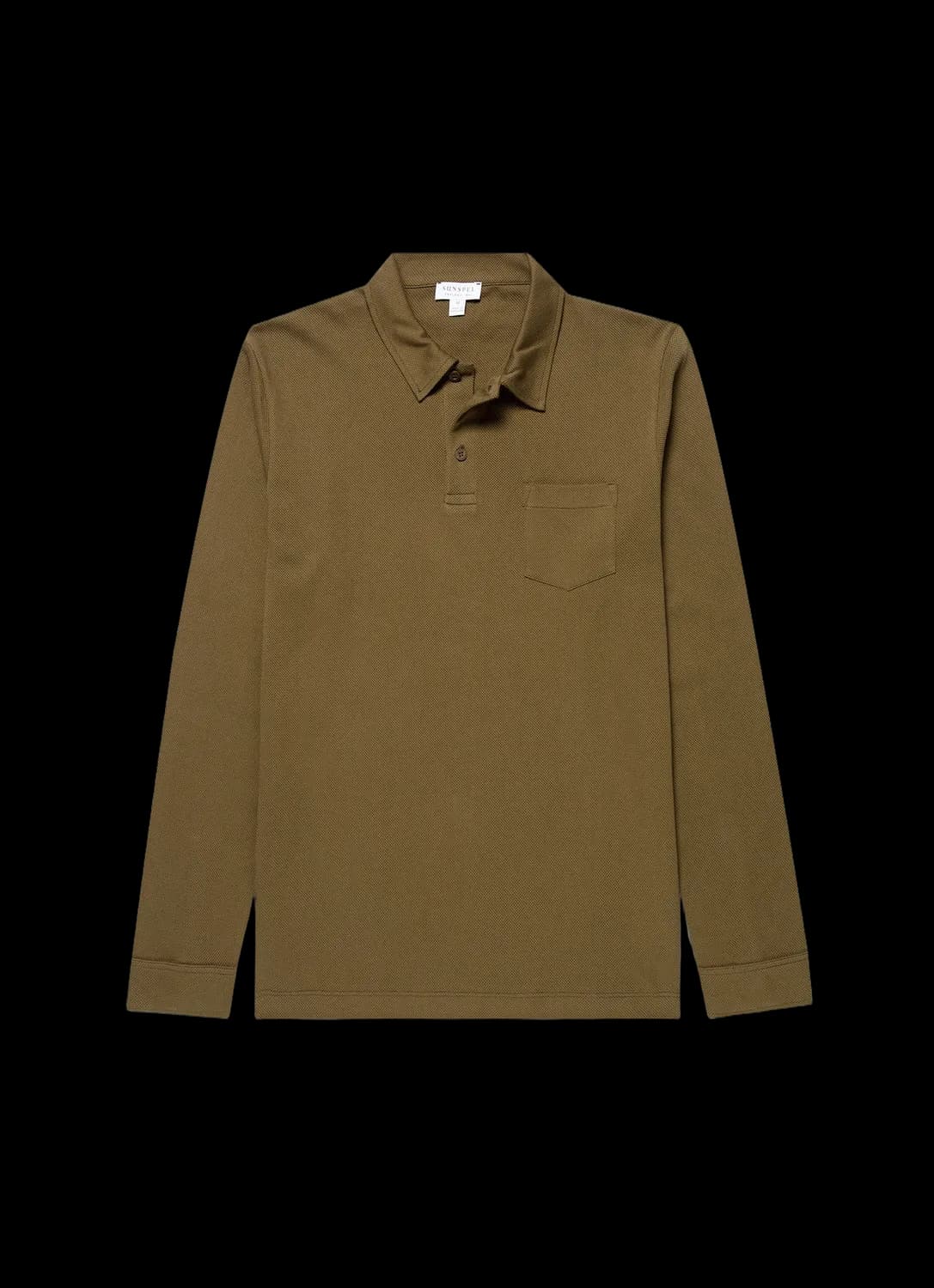 Men's Long Sleeve Riviera Polo Shirt in Loden Green