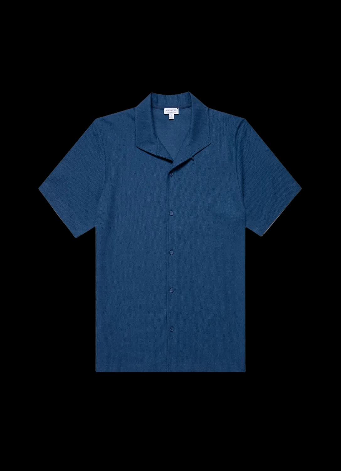 Men's Short Sleeve Textured Jersey Shirt in Soft Denim
