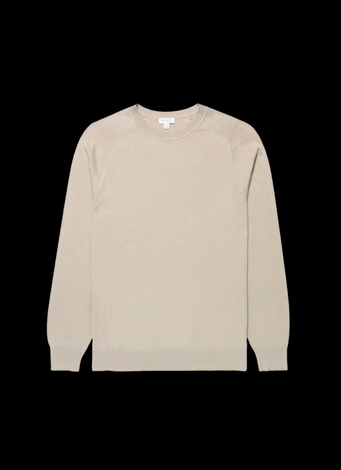 Men's Sea Island Cashmere Crew Neck Jumper in Stone