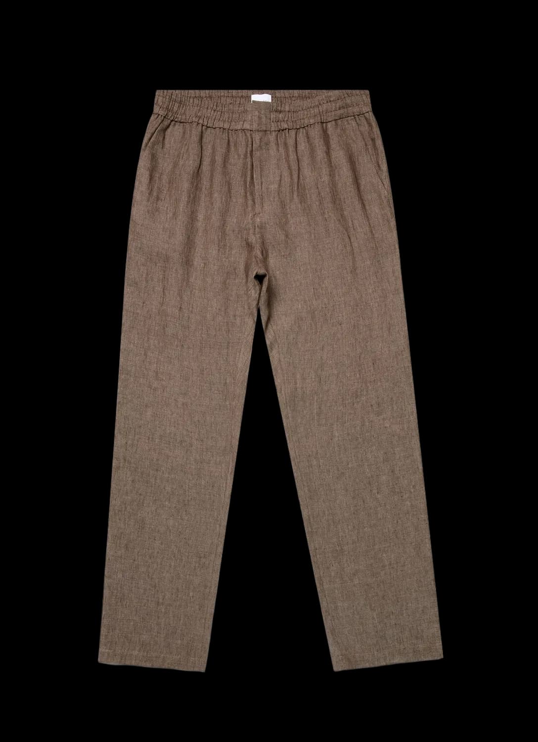 Men's Linen Drawstring Trouser in Dark Walnut