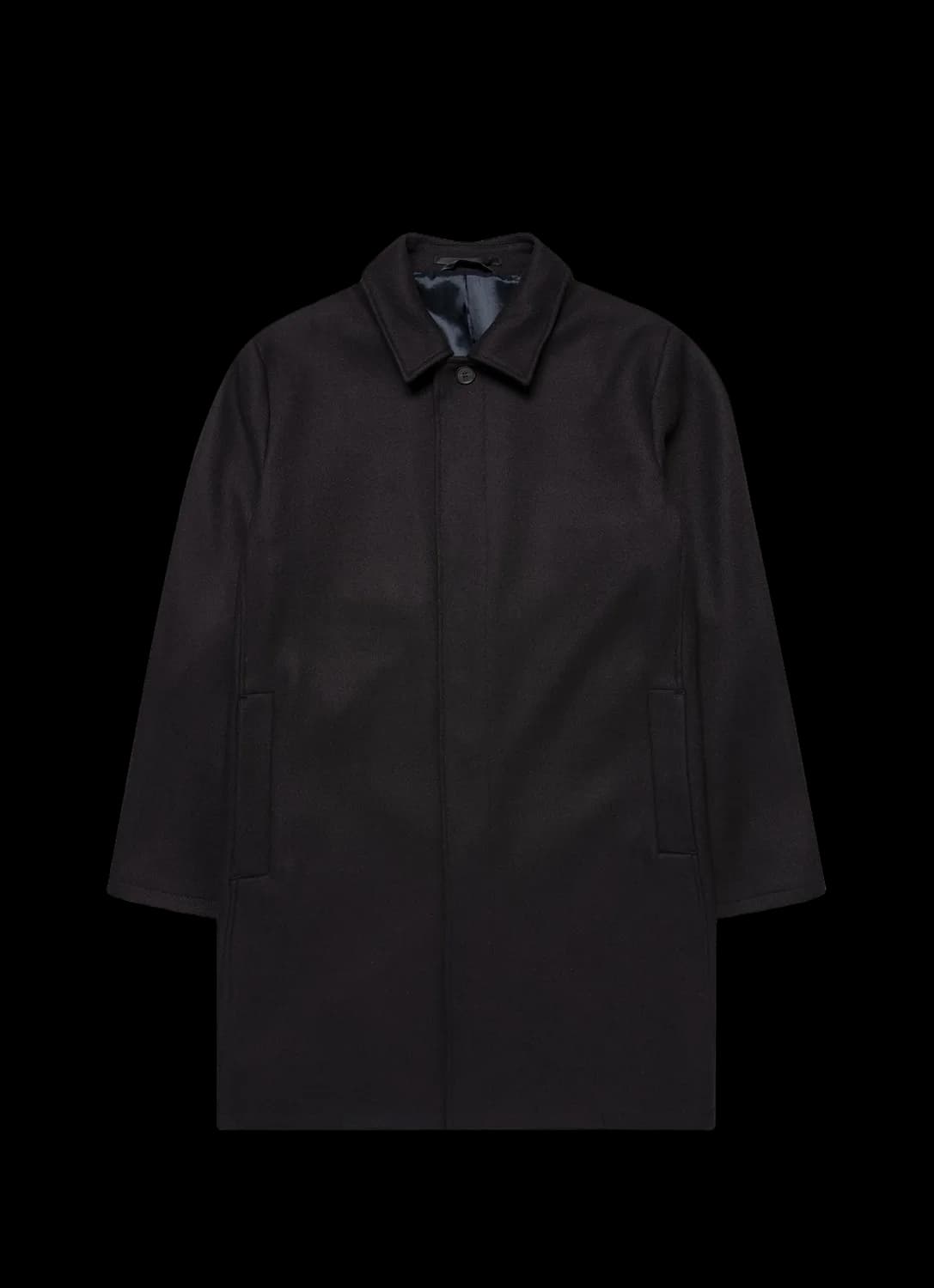 Men's Boiled Wool Coat in Navy