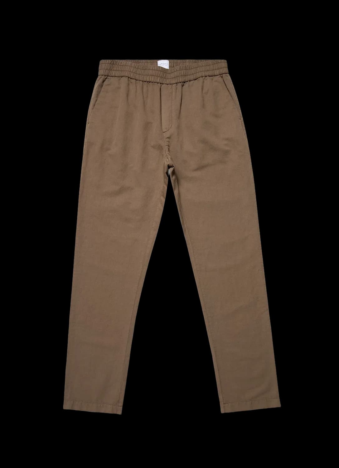 Men's Cotton Linen Drawstring Trouser in Dark Tan