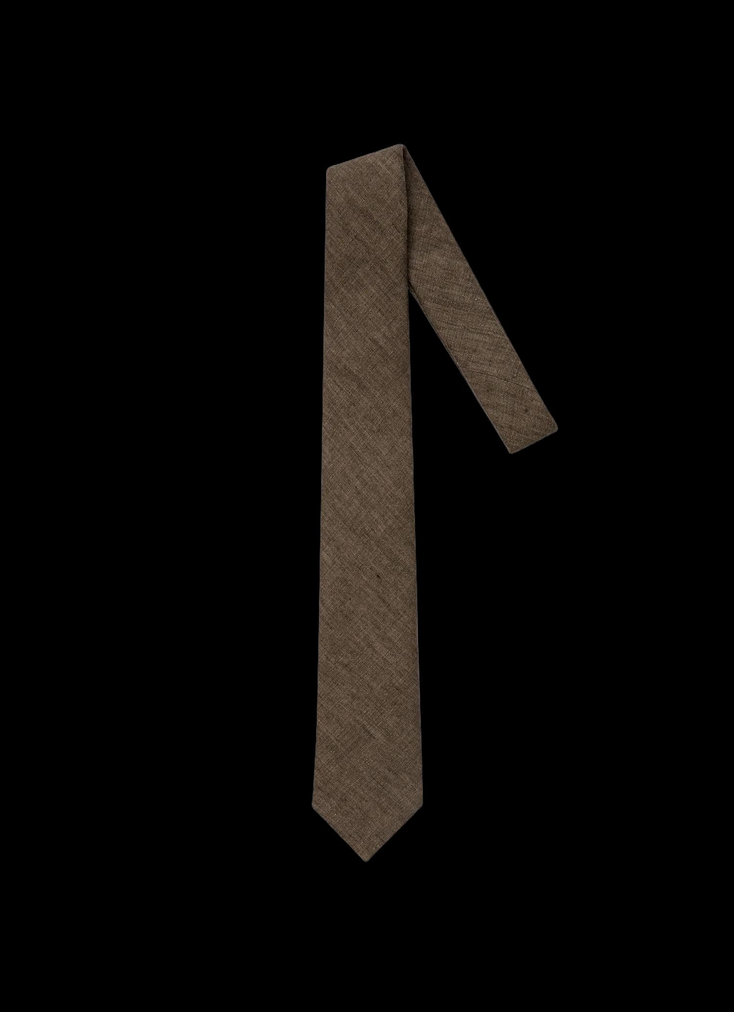 Men's Linen Tie in Dark Walnut