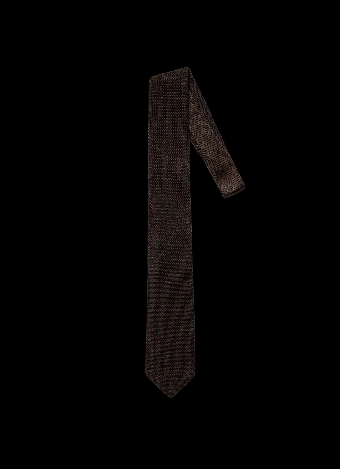Men's Silk Knitted Tie in Dark Chocolate