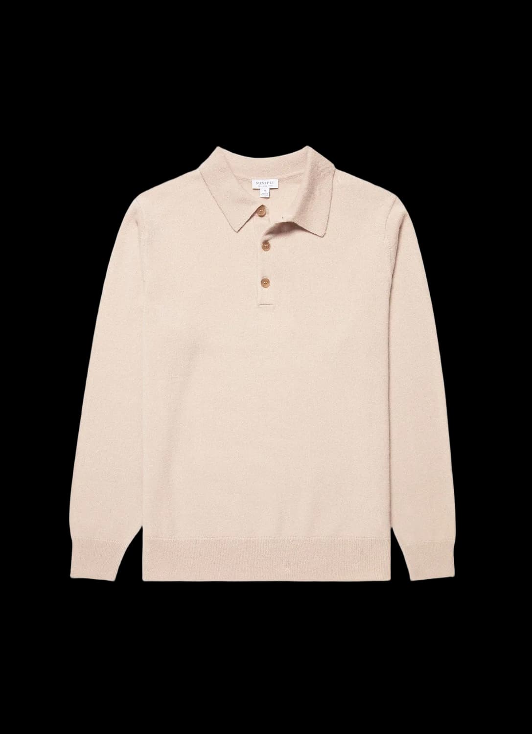 Men's Cashmere Knitted Polo Shirt in Swansdown