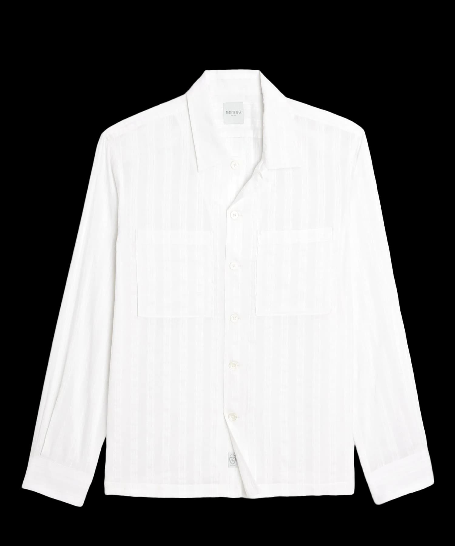 Relaxed Cotton-Silk Jacquard Camp Collar Shirt