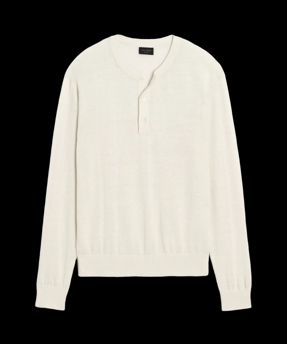 Linen-Cotton Henley Sweater