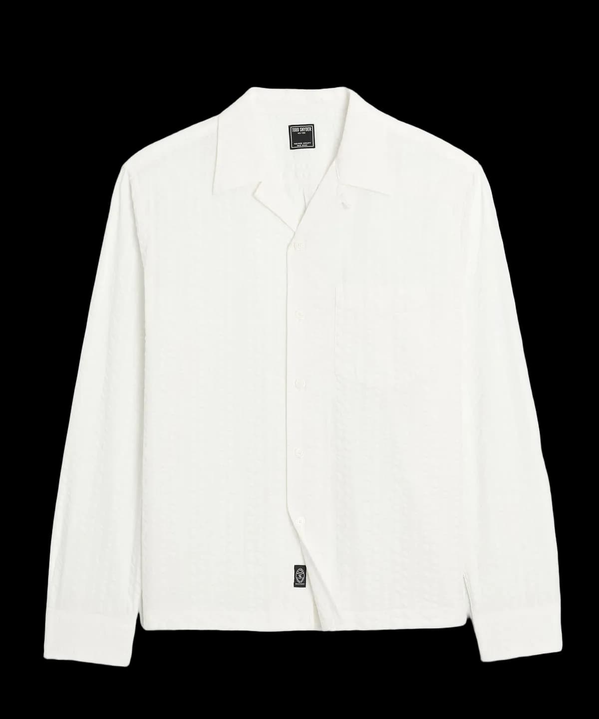 Cropped Seersucker Camp Collar Shirt