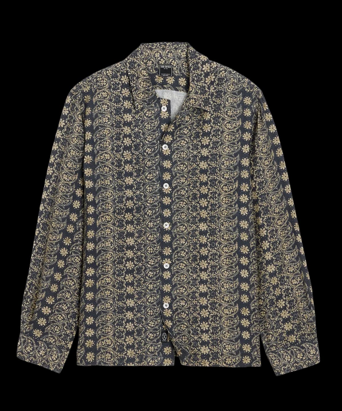 Linen Batik Camp Collar Shirt