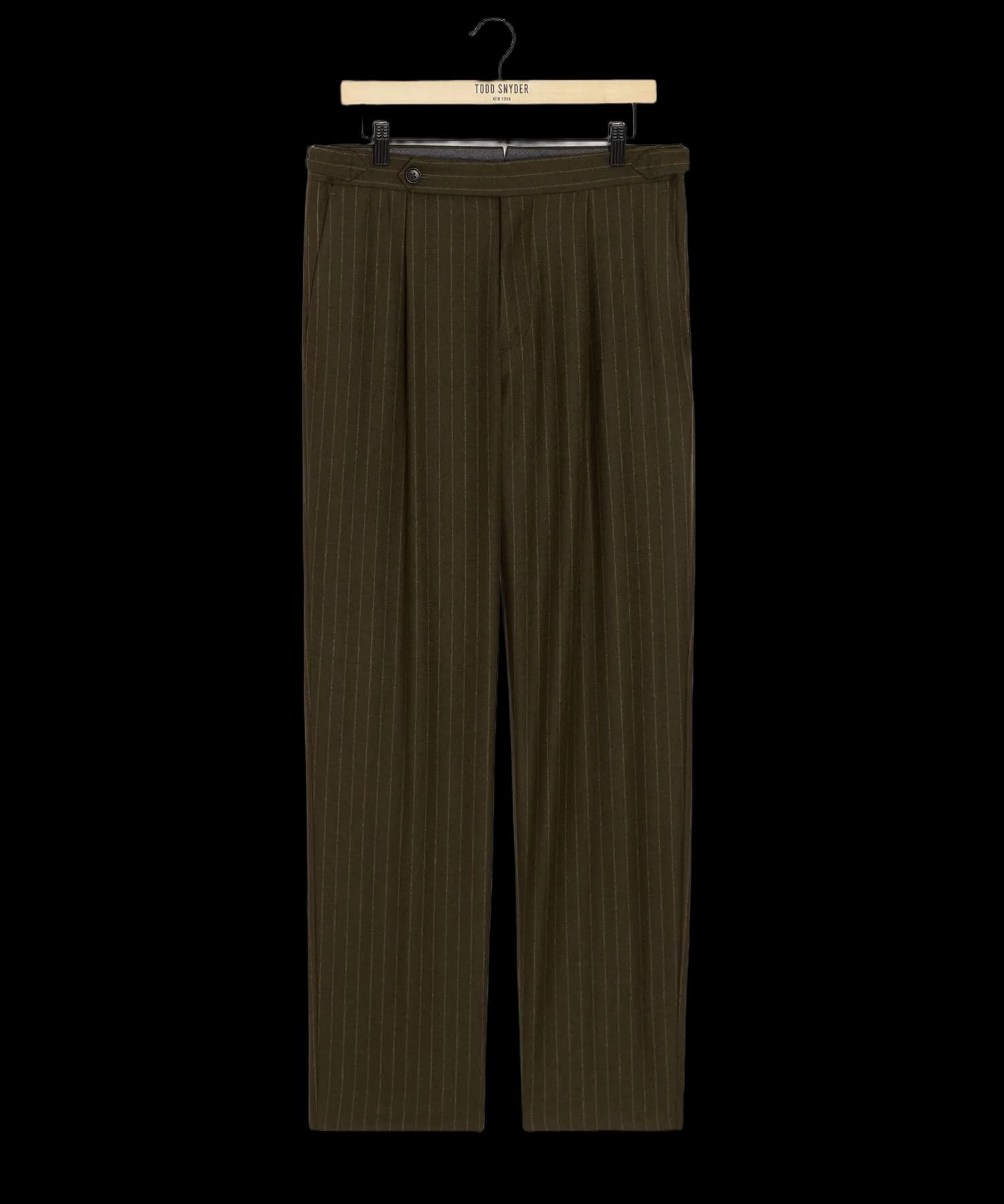 Italian Flannel Pinstripe Side Tab Trouser