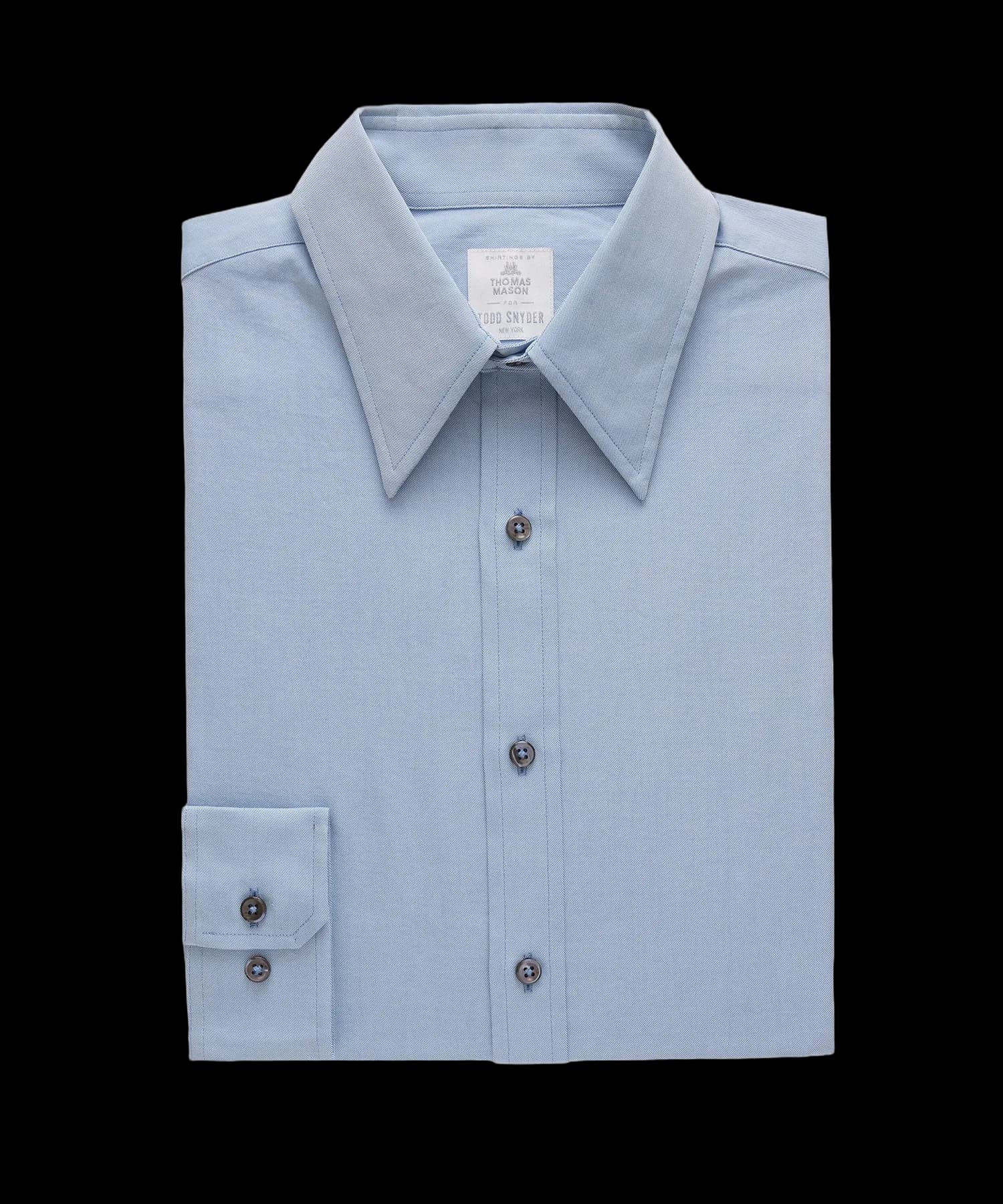 Slim Twill Long Collar Dress Shirt