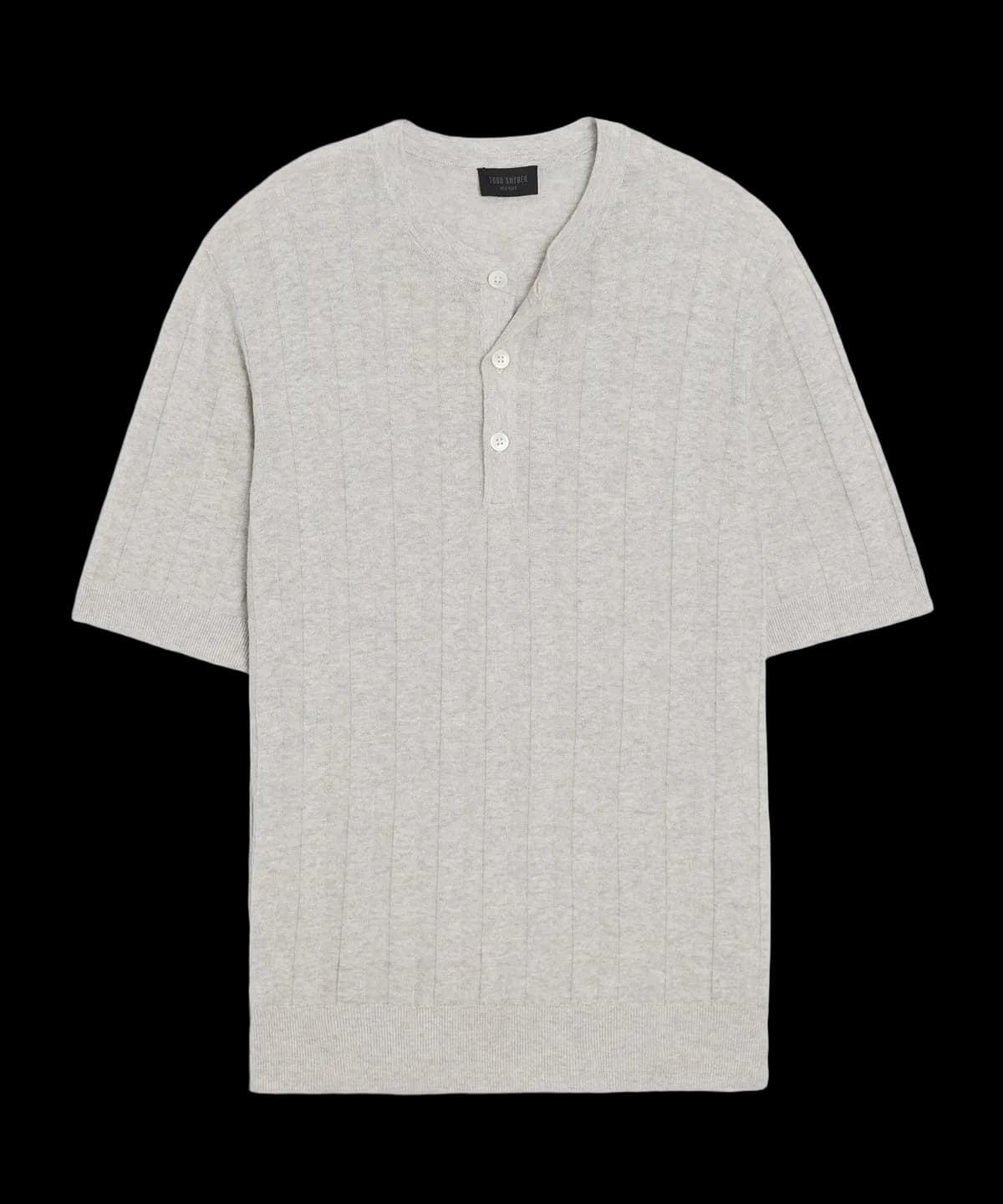 Ribbed Linen-Cotton Henley Sweater