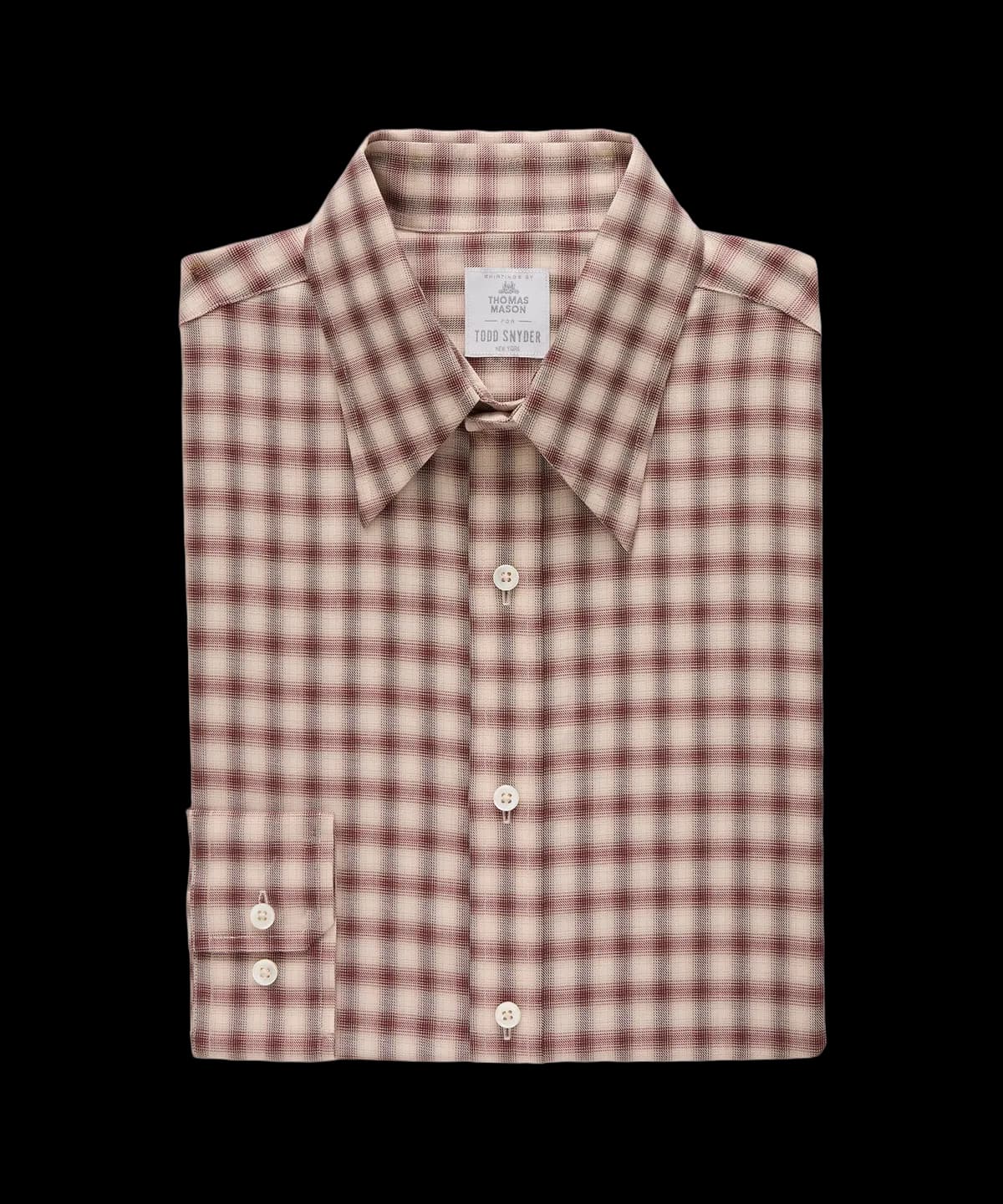 Lightweight Flannel Long Point Collar Dress Shirt